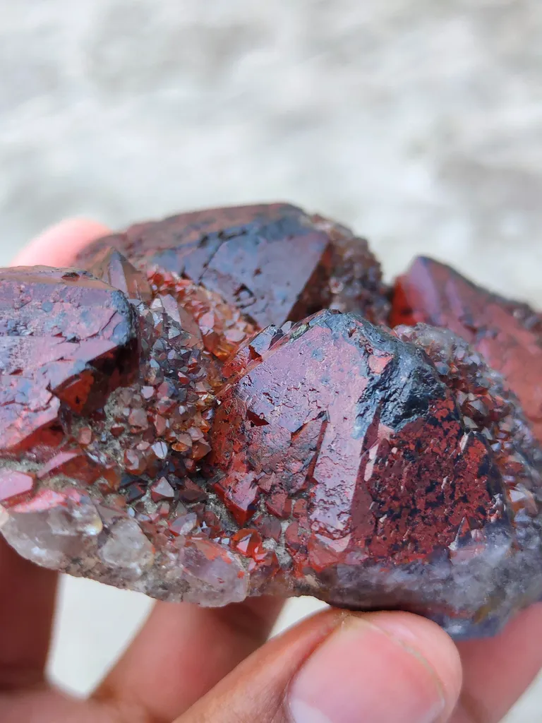 Amethyst with Red Hematite Cluster - image 5