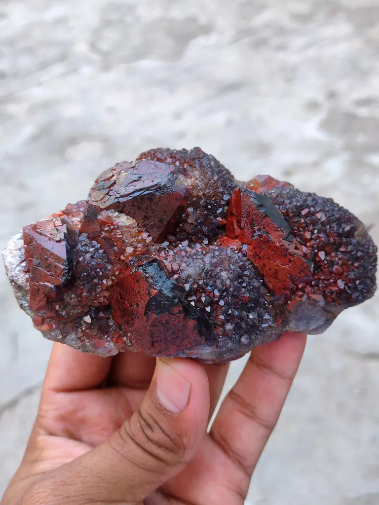 Amethyst with Red Hematite Cluster - image 7