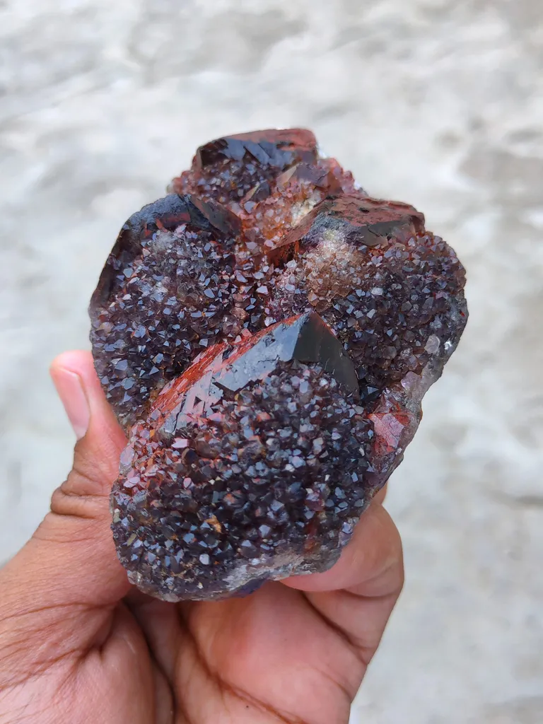 Amethyst with Red Hematite Cluster - image 3