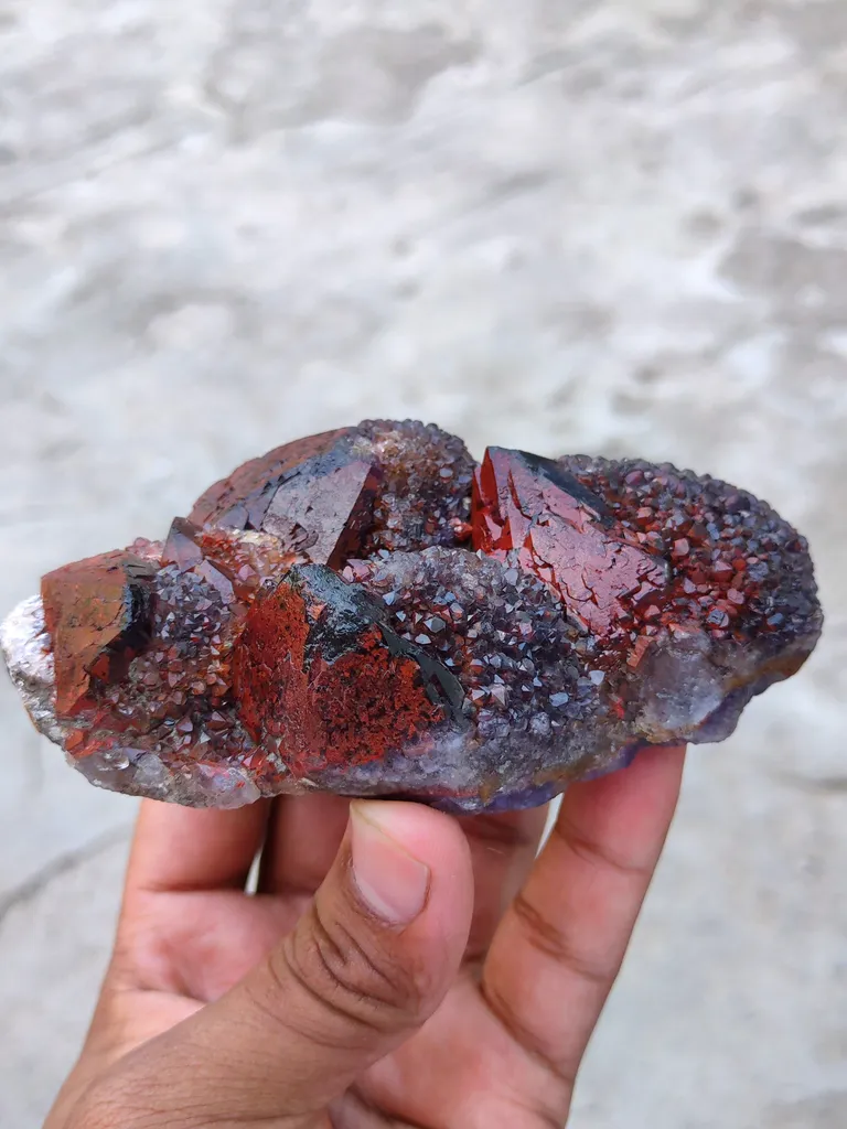 Amethyst with Red Hematite Cluster - image 2