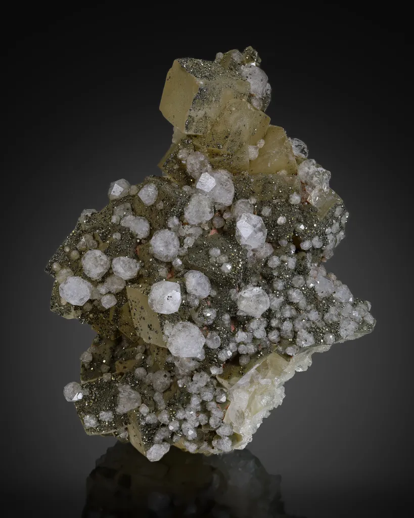 Analcime, Calcite, Pyrite, Datolite, Erie Roadcut, Bergin Hill, New Jersey. image