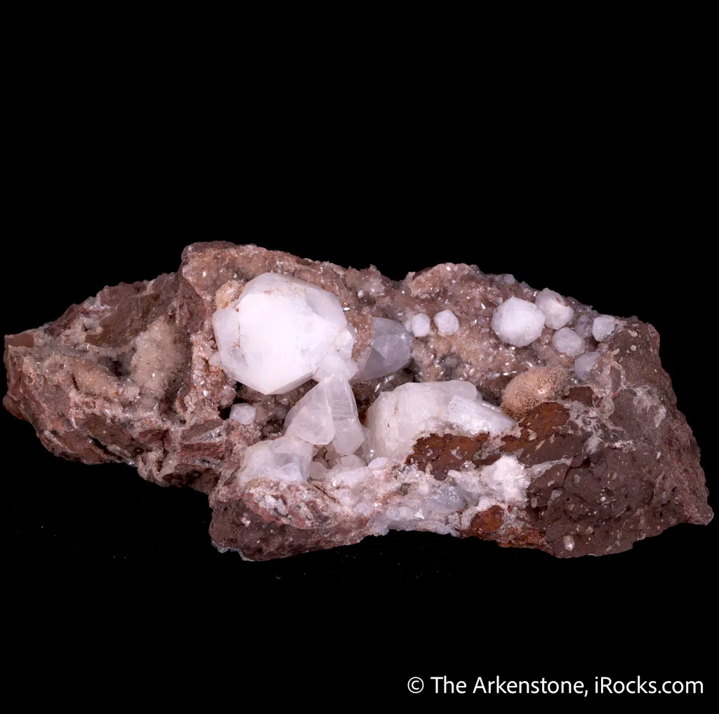 Analcime with Chabazite-(Ca), Mesolite, Calcite & Heulandite - image 6
