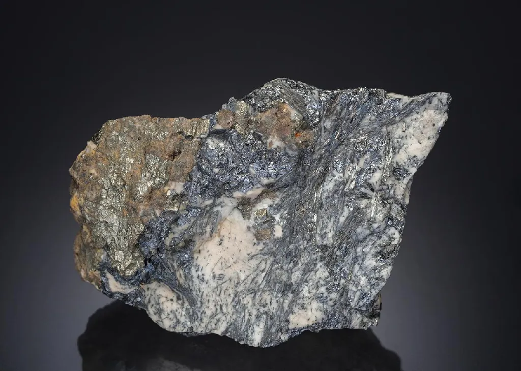 Andorite with Stibnite FIZÉLYITE and Pyrite image
