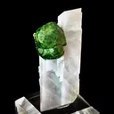 Andradite Garnet, Demantoid variety on Calcite - image 3