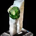Andradite Garnet, Demantoid variety on Calcite - image 2