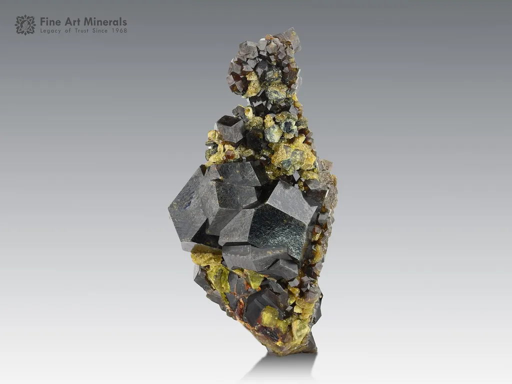 Andradite Garnet on Calcite with Epidote from Pakistan - image 2