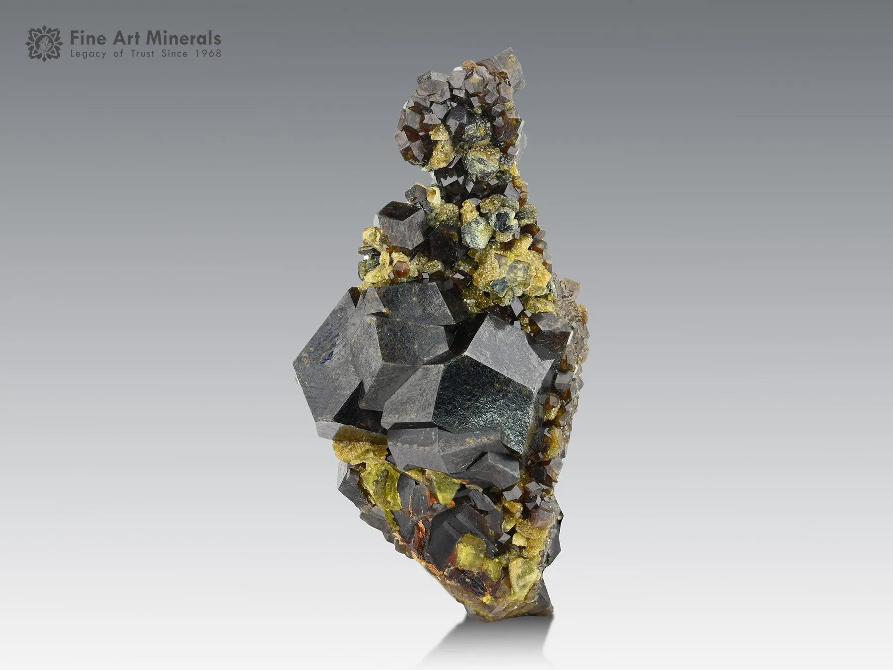 Andradite Garnet on Calcite with Epidote from Pakistan - image 1
