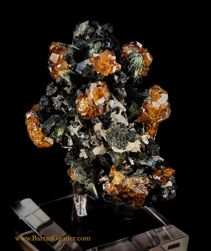 Andradite Garnet on Ferro-Hornblende - image 1