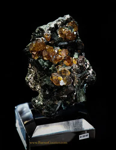 Andradite Garnet on Ferro-Hornblende image