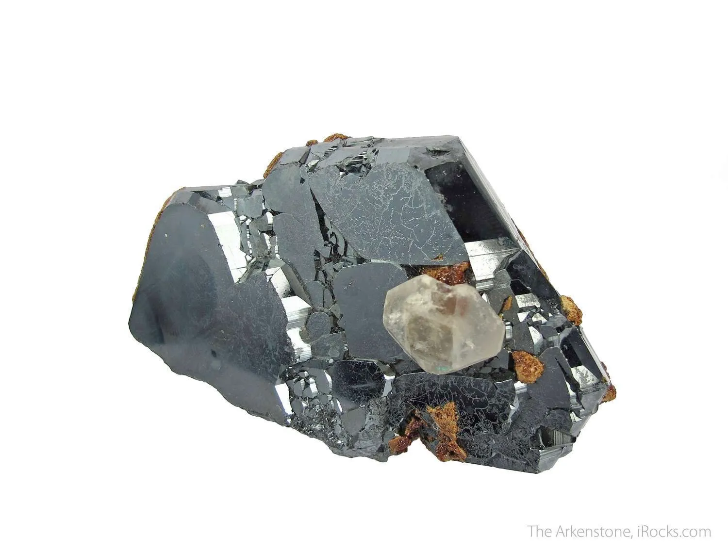 Andradite Garnet on Hematite, with Calcite - image 6
