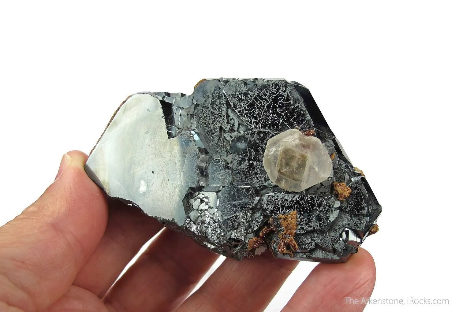 Andradite Garnet on Hematite, with Calcite - image 7