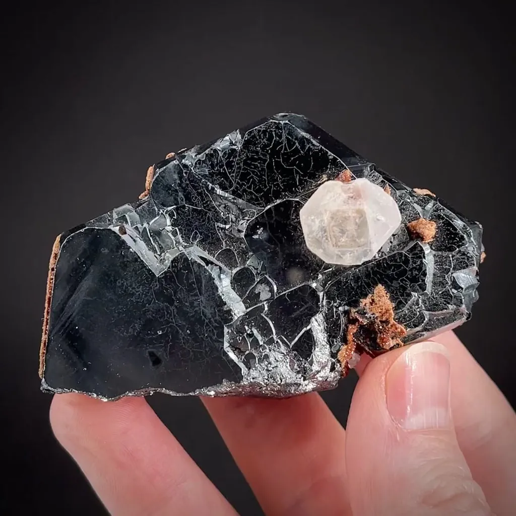 Andradite Garnet on Hematite, with Calcite image