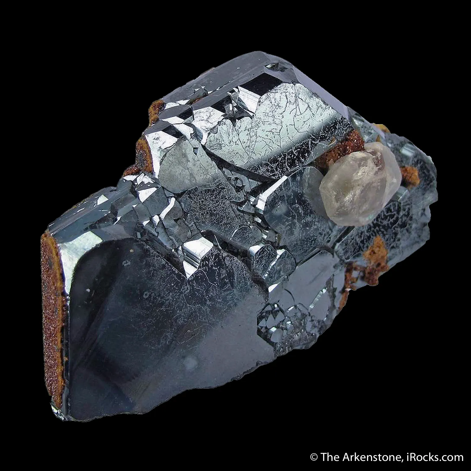 Andradite Garnet on Hematite, with Calcite - image 3