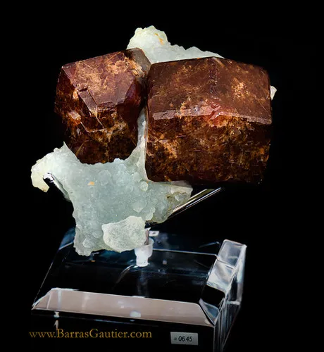 Andradite Garnet on Prehnite image