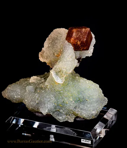 Andradite Garnet on Prehnite - image 2