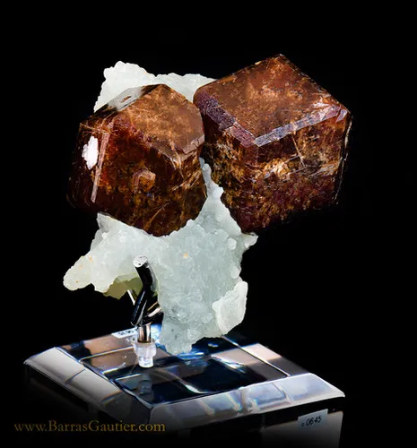 Andradite Garnet on Prehnite - image 2