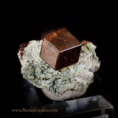 Andradite Garnet on Uralite image
