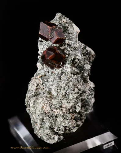 Andradite Garnet on Uralite - image 3