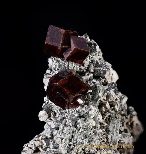 Andradite Garnet on Uralite image