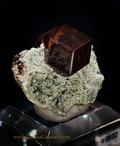 Andradite Garnet on Uralite - image 2