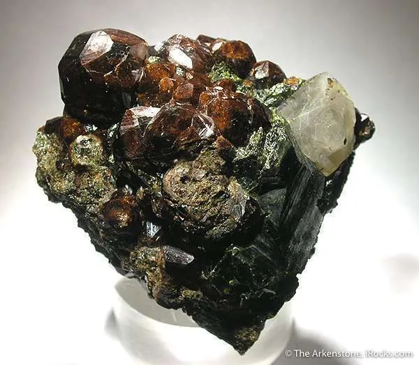Andradite Garnet With Epidote and Quartz image