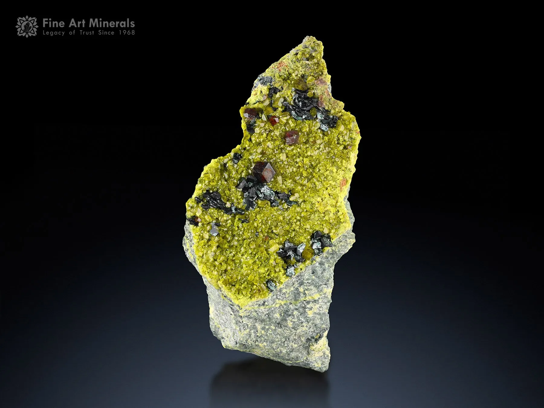 Andradite Garnet with Epidote on Matrix - image 1