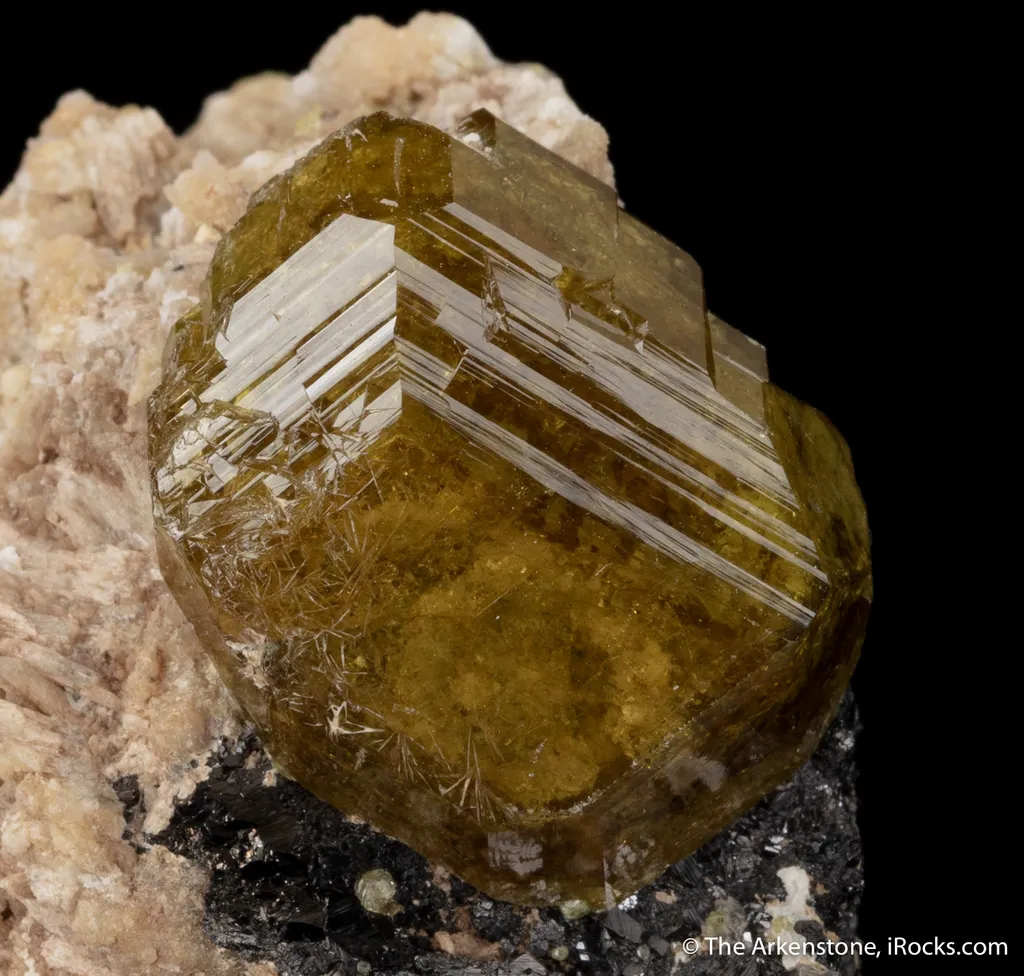 Andradite Garnet with Magnetite and Calcite - image 2