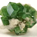 Andradite Var. Demantoid Garnet With Stilbite - image 1