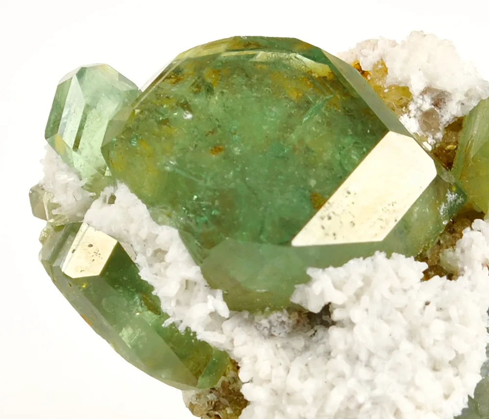 Andradite Var. Demantoid Garnet With Stilbite - image 2