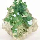 Andradite Var. Demantoid Garnet With Stilbite - image 1