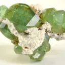 Andradite Var. Demantoid Garnet With Stilbite - image 1