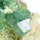 Andradite Var. Demantoid Garnet With Stilbite - image 2