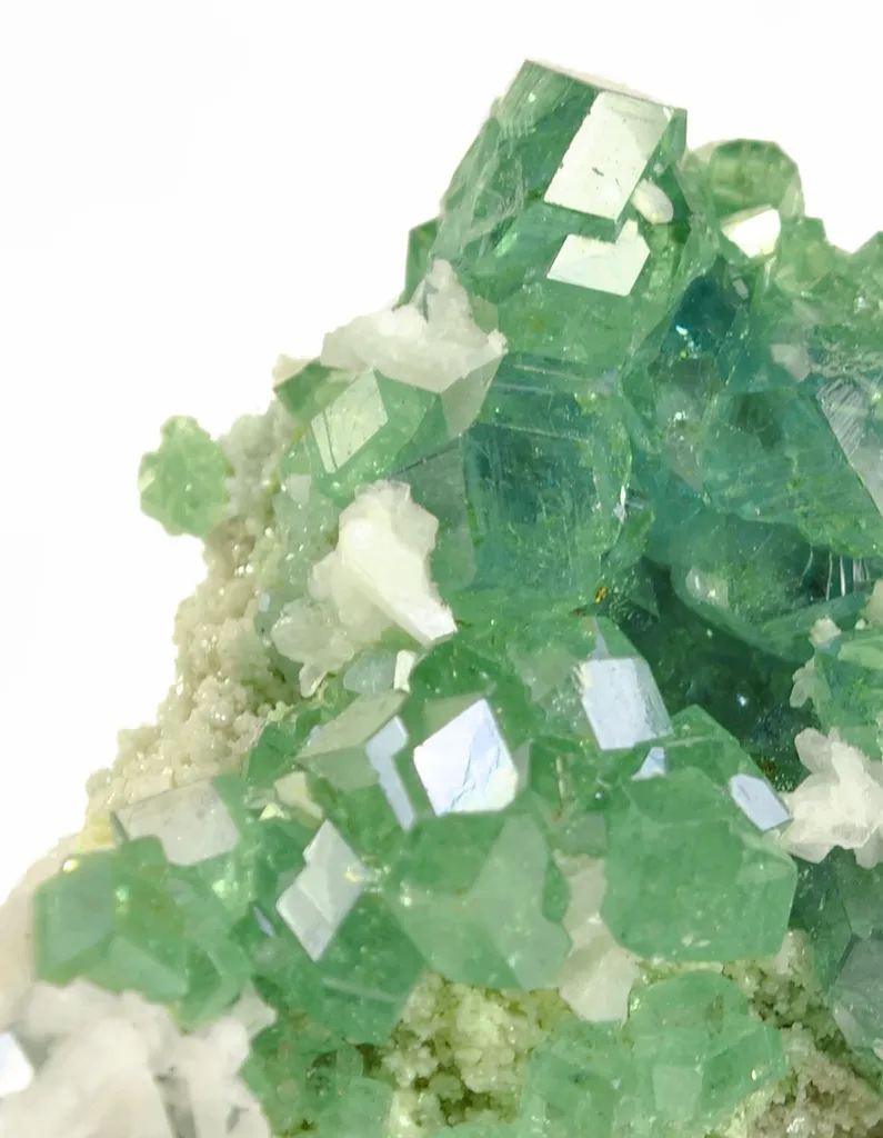 Andradite Var. Demantoid Garnet With Stilbite - image 3