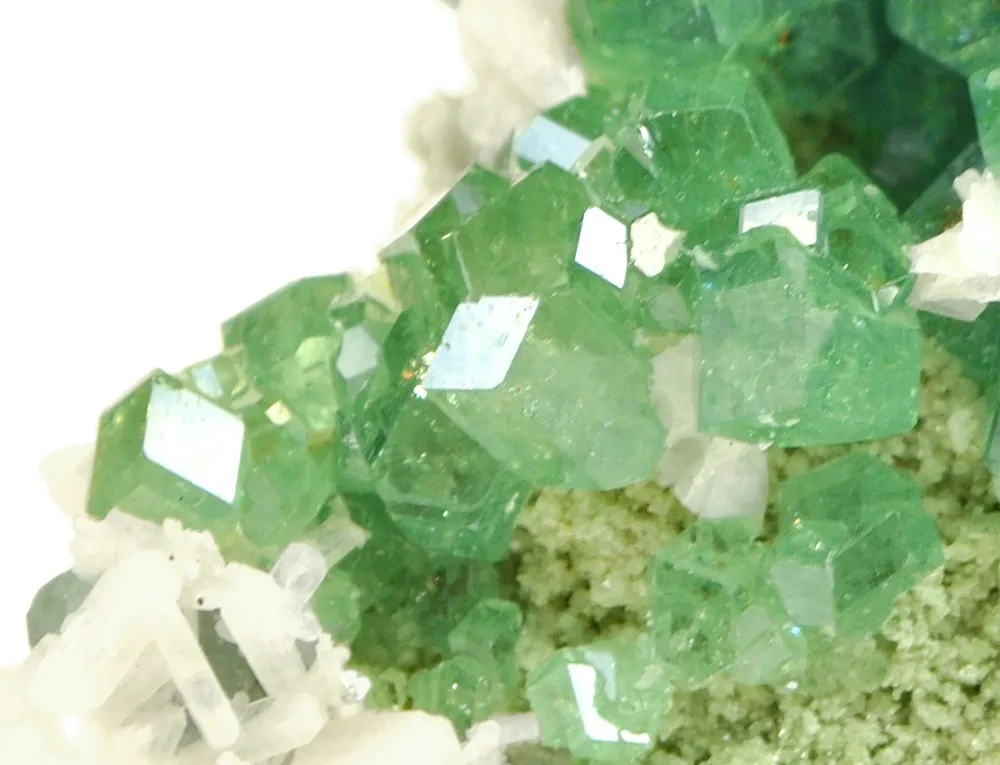 Andradite Var. Demantoid Garnet With Stilbite - image 4
