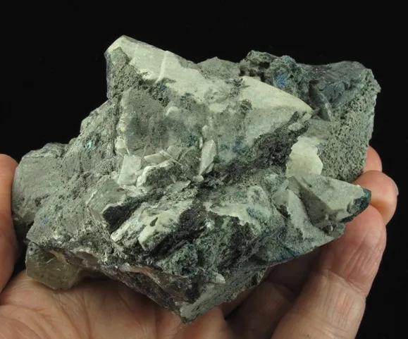 Anglesite Ps. Tennantite, on Galena - image 5