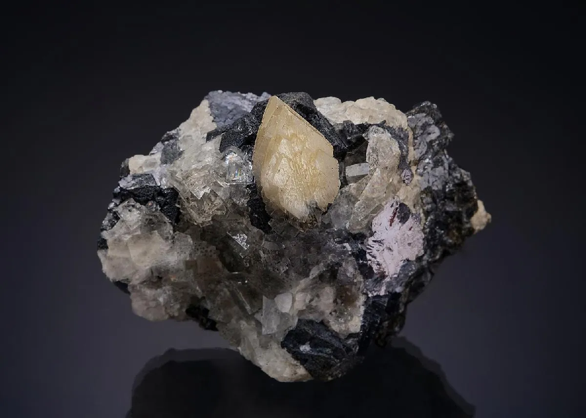Anglesite with Fluorite Galena and Sphalerite - image 1