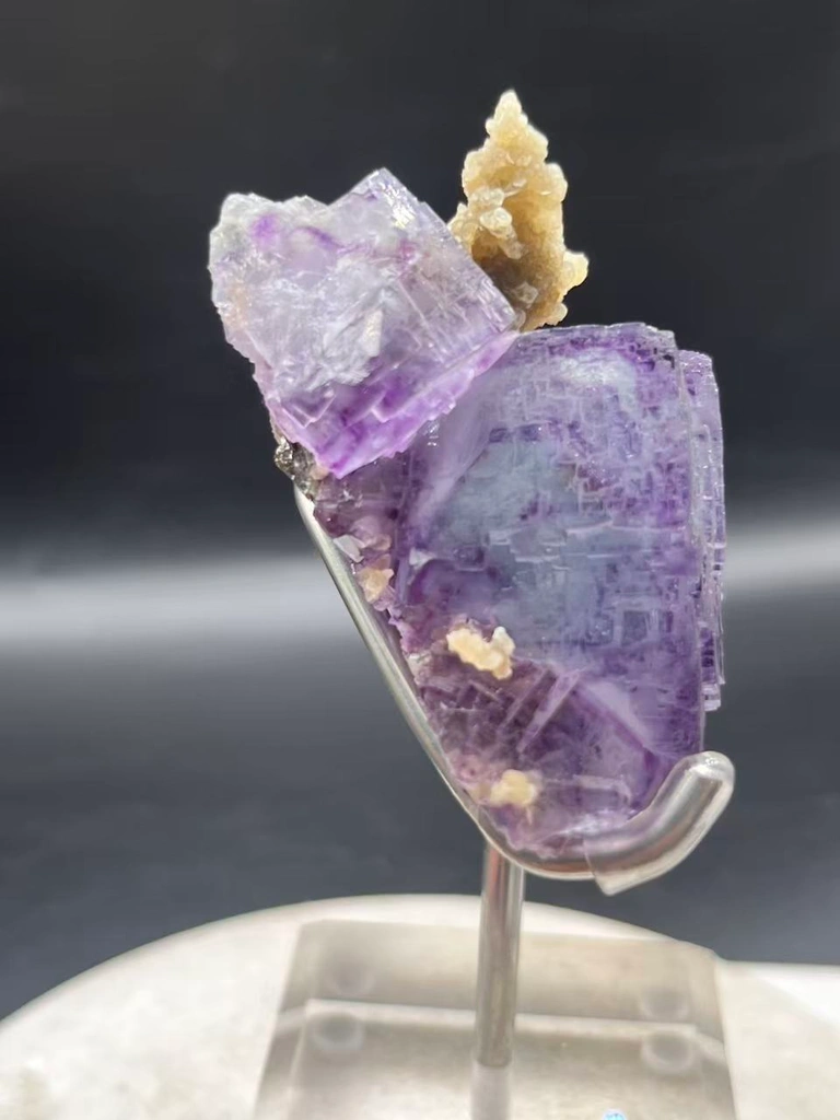 aogangxian Purple Phantom Cubic Fluorite with Botryoidal Dolomite, Yizhang County, Hunan, China - image 4