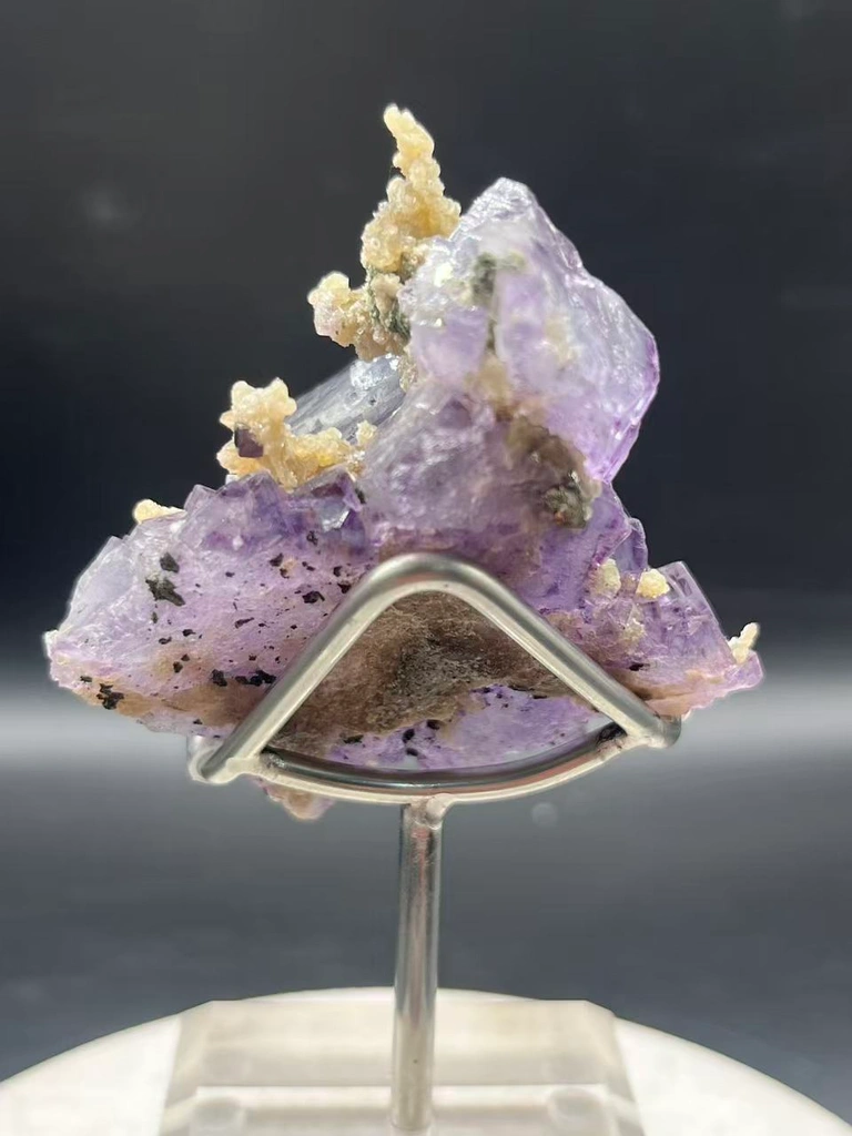 aogangxian Purple Phantom Cubic Fluorite with Botryoidal Dolomite, Yizhang County, Hunan, China - image 5