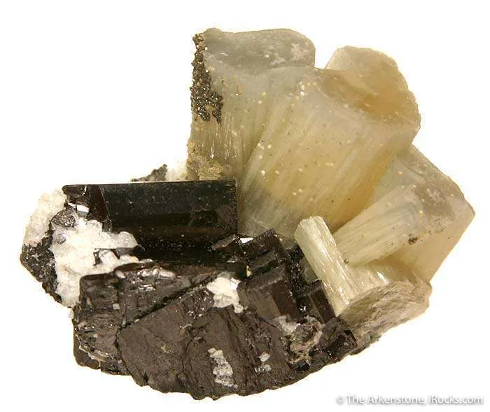 Apatite on Ferberite With Topaz - image 2