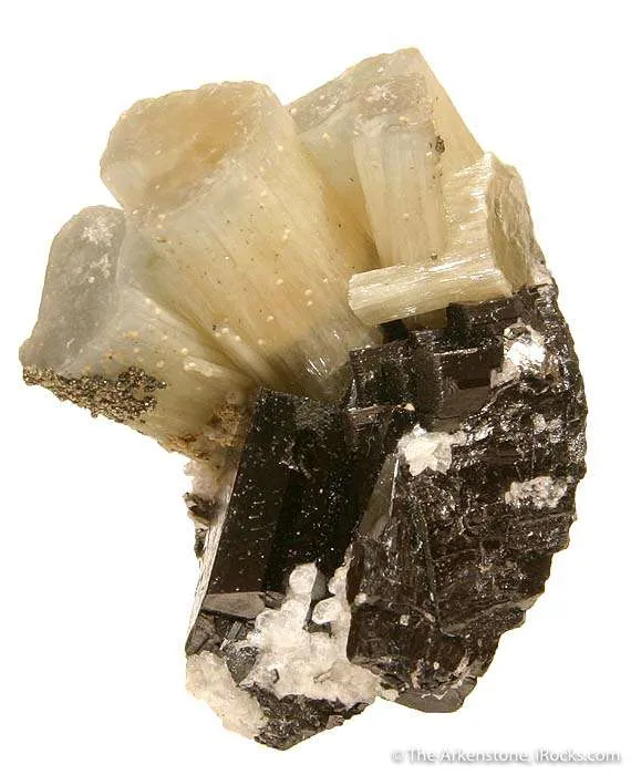 Apatite on Ferberite With Topaz image