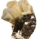 Apatite on Ferberite With Topaz - image 1
