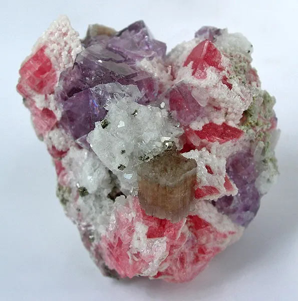 Apatite, Rhodochrosite, Fluorite, Quartz image