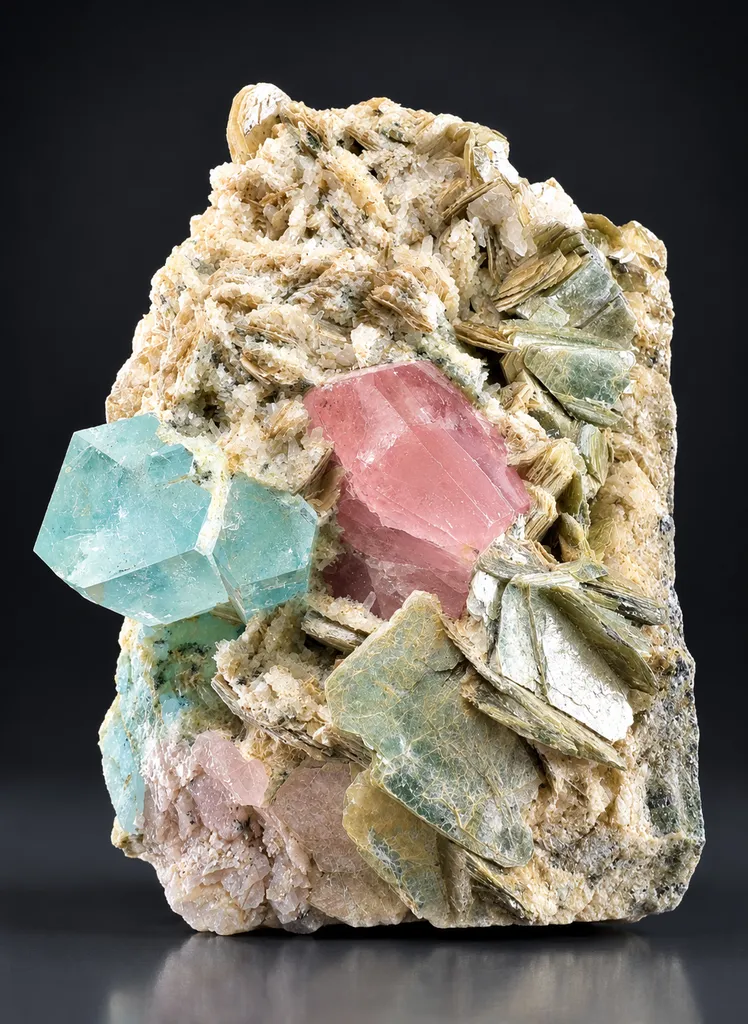 Apatite with aquamarine from Pakistan, Gilgit-Baltistan, Nagar District, Aliabad - image 1
