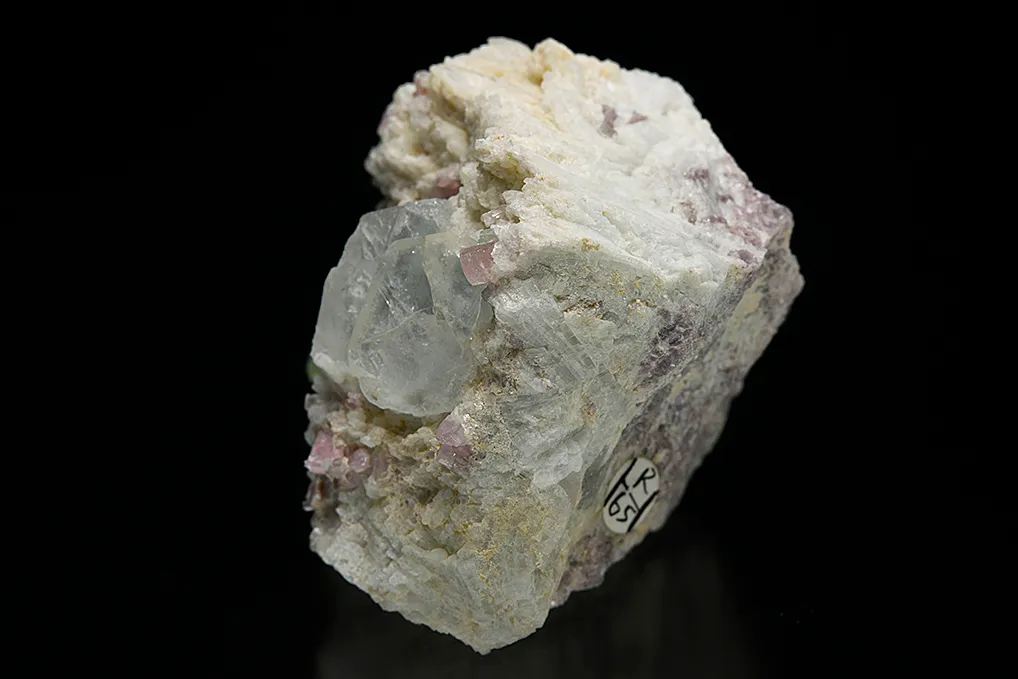 Apatite with Elbaite on Albite var. Cleavelandite - image 3