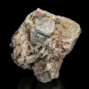 Apatite with Elbaite on Albite var. Cleavelandite - image 1