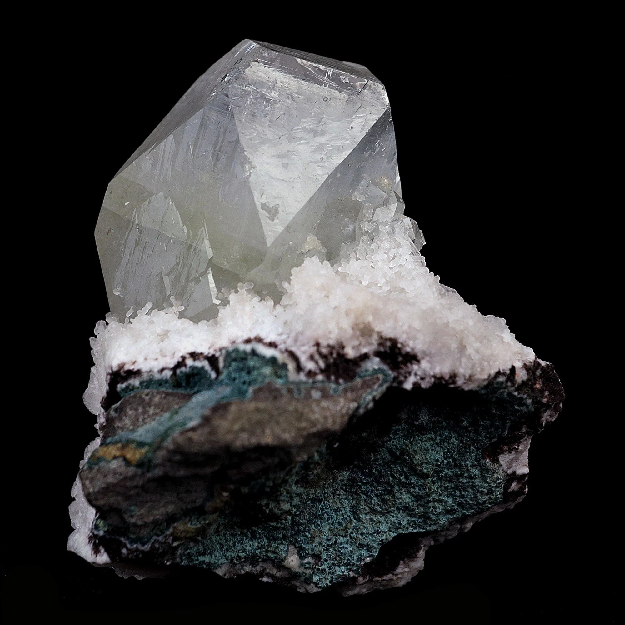 Apophylite Cube on Chalcedony Natural Mineral - image 5