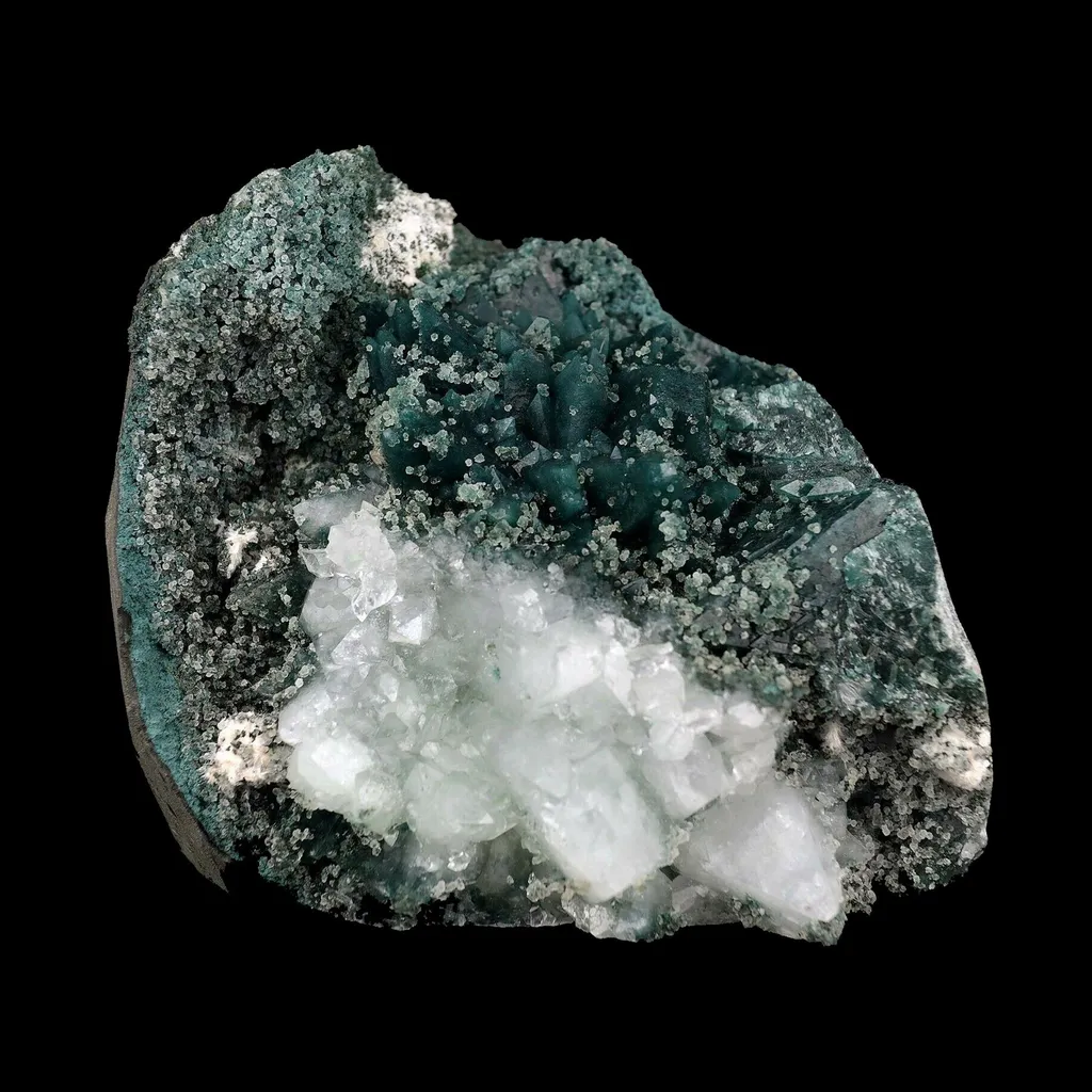 Apophyllilte Marshy Crystal with Chalcedony Natural Mineral Specimen image