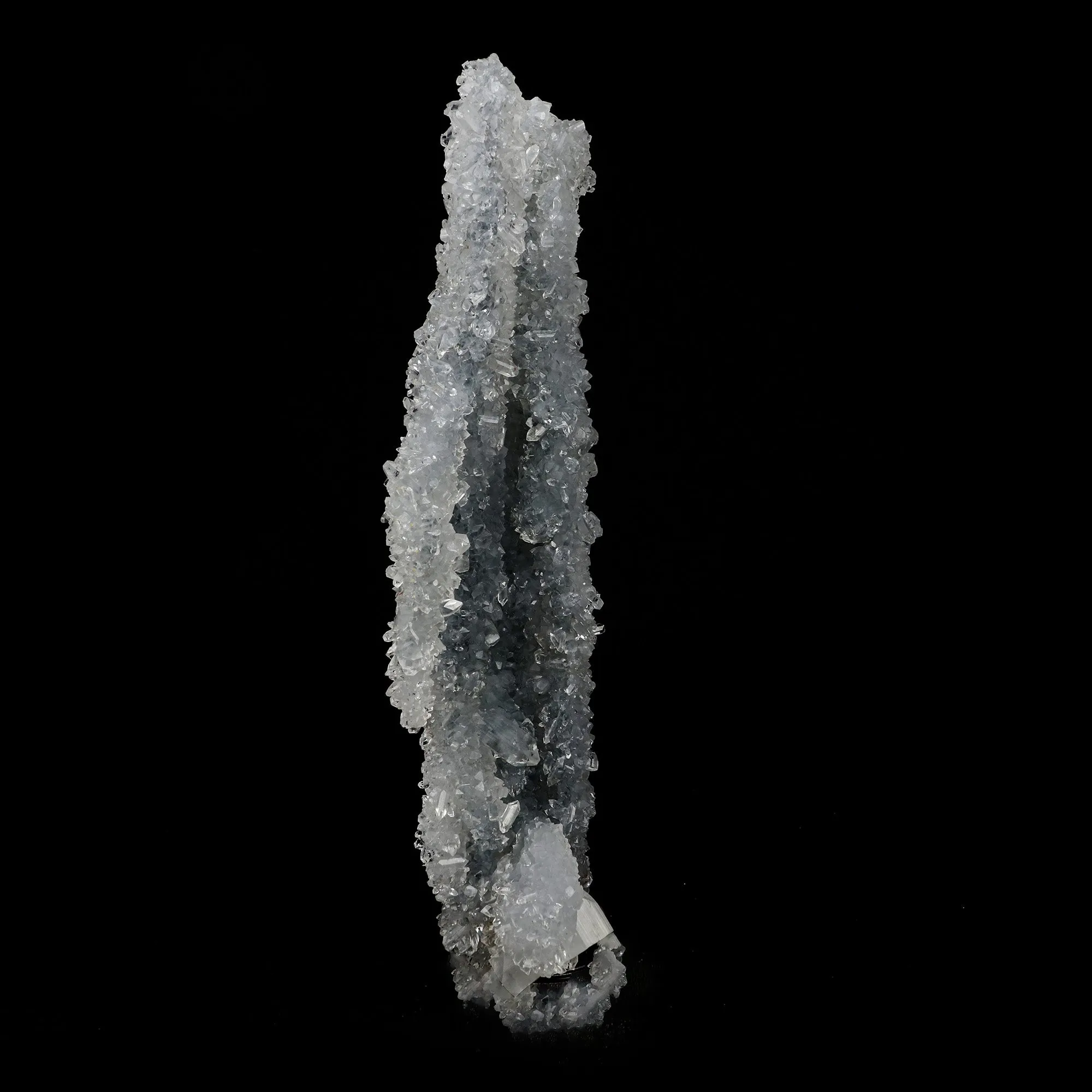 Apophyllite Crystals on Sparkling MM Quartz Stalactite Natural Mineral Specimen - image 3