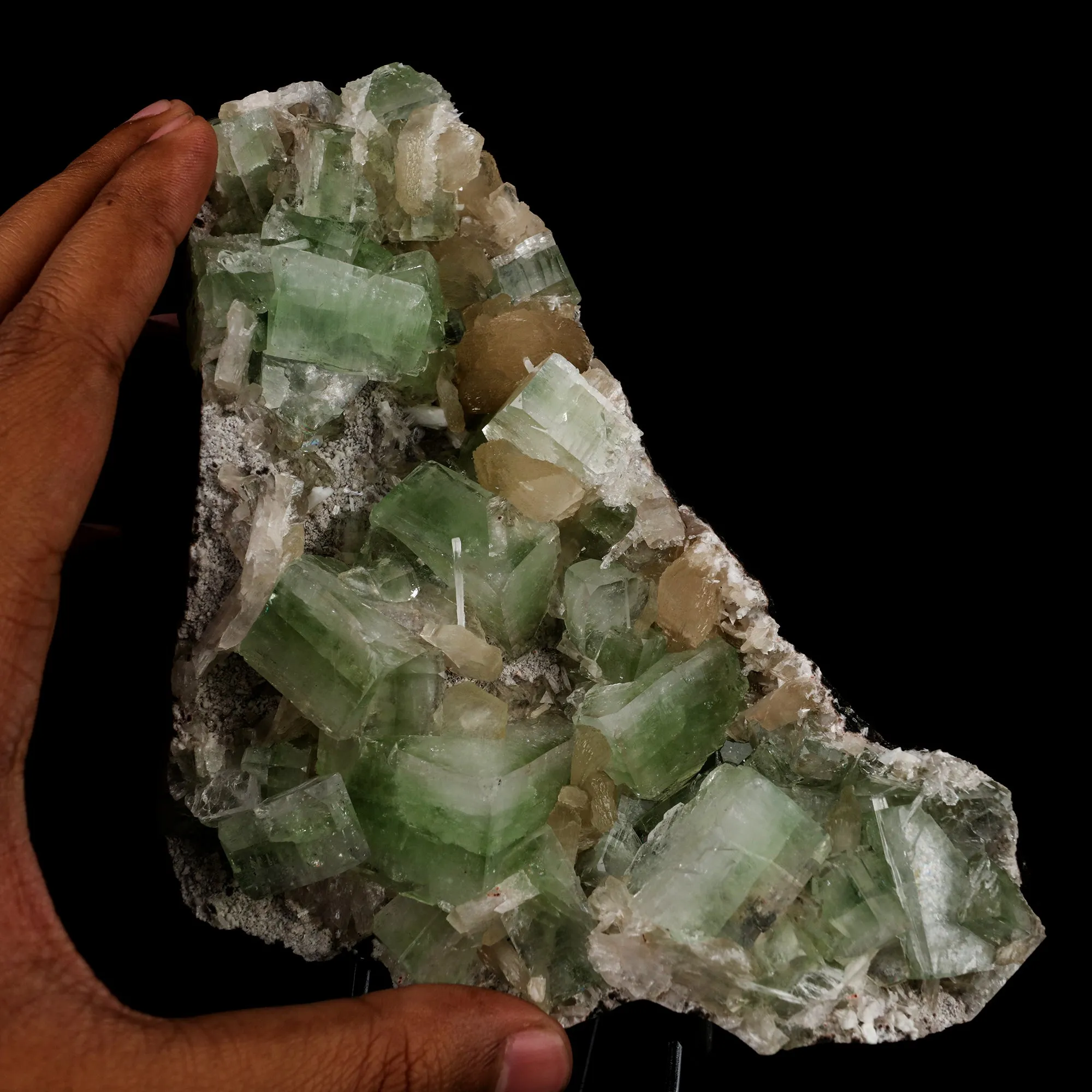 Apophyllite Cube green with Stilbite Natural Mineral Specimen - image 2