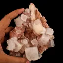 Apophyllite Cube with pink Stilbite Natural Mineral Specimen - image 4